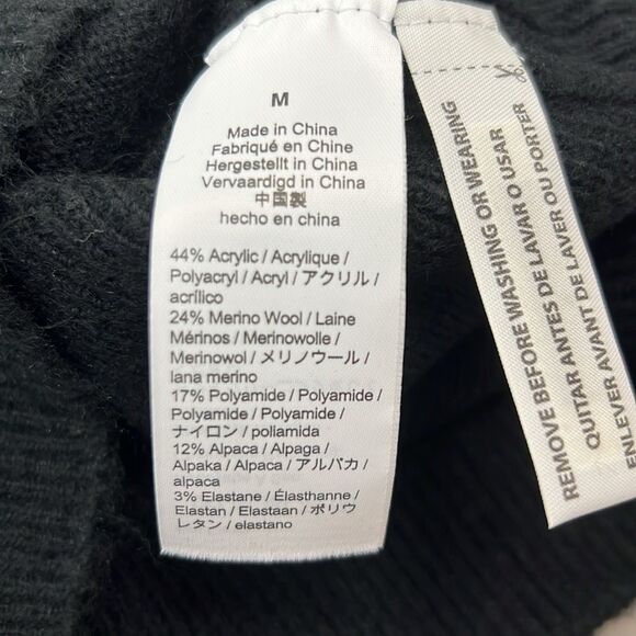 J. Crew AU196 Black Crewneck Sweater With Shoulder Buttons NWT size M - Picture 10 of 11